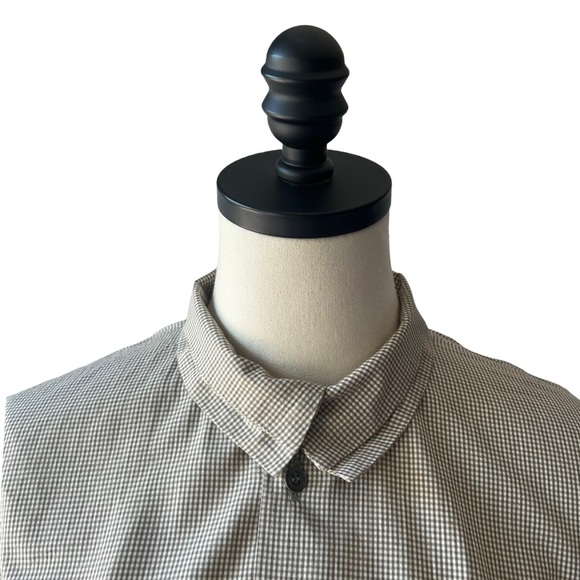 Eskander Gingham Check Boxy Double Collar Shirt | Size 1 SMALL - Picture 3 of 11